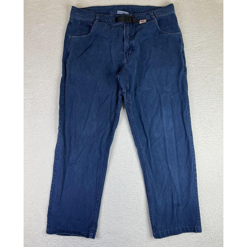 Gramicci Pants Mens 40x32 Blue Relaxed Fit Canvas Chino Adjustable Waist Casual